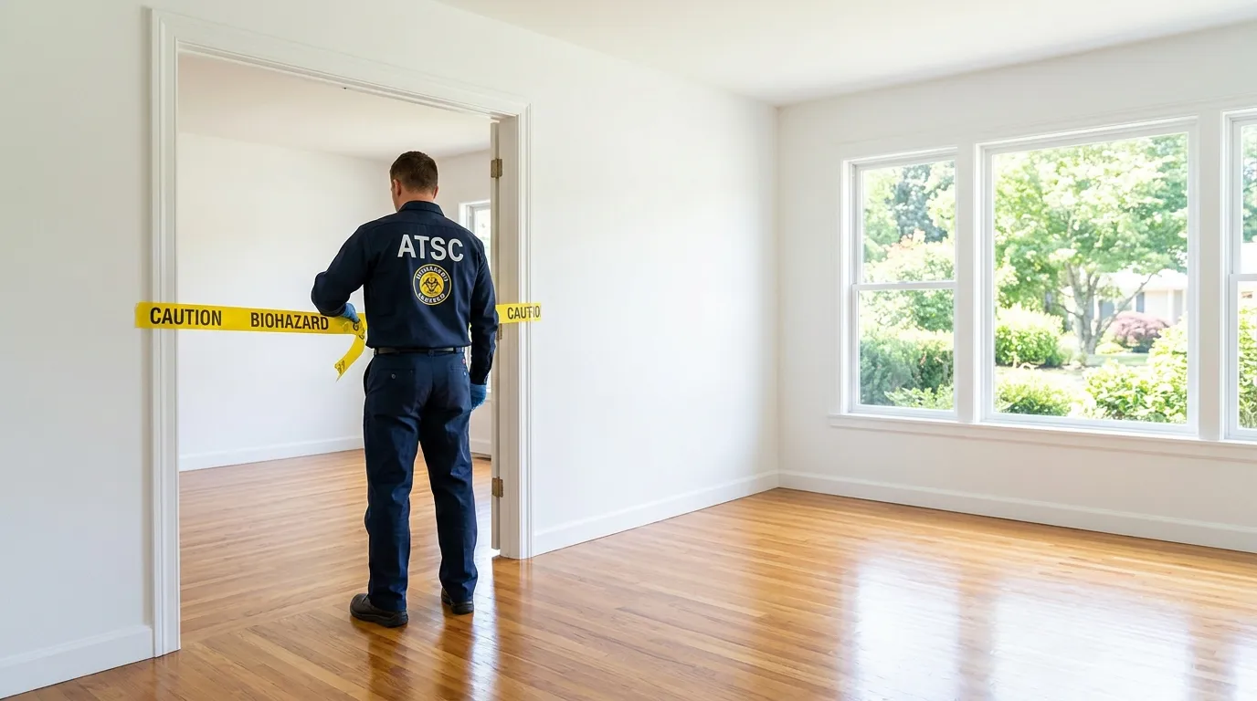 Certified biohazard cleanup crew performing Decomposition Cleanup in East New York